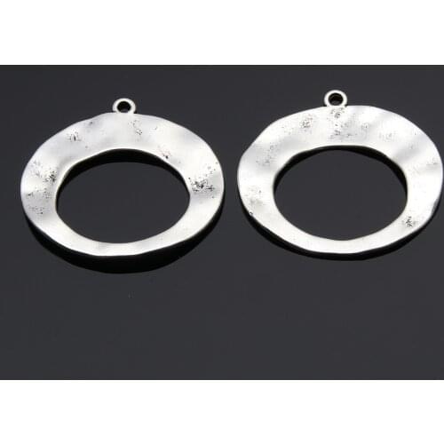 20pcs Silver Color Irregular Round Shaped Charms Hollow Round Geometric Pendant Jewelry Making DIY Handmade Accessories A3436