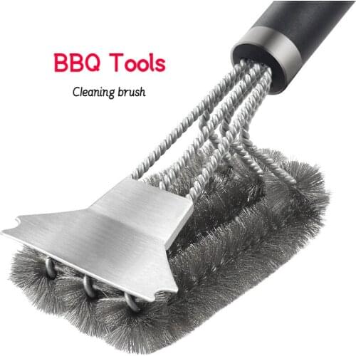 Stainless Steel Spring Barbecue Brush Barbecue Cleaning Brush Wire Brush BBQ Tools Clean Barbecue Accessories Best Cleaner