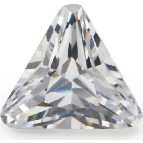 Size 5*5~8*8mm Triangle Shape Chamfered Coner 5A White CZ Stone Synthetic Gems Cubic Zirconia For Jewelry