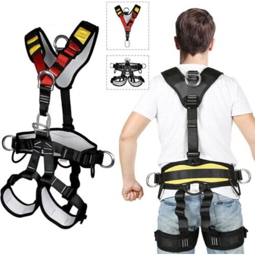 Climbing Belt Mountaineering Safety Belt Downhill Aerial Work Protection Equipment Outdoor Expansion Rappelling Fullbody Harness
