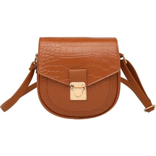 Luxury Crocodile Pattern Crossbody Bags for Women Half Round Messenger Bag PU Leather Handbags Shoulder Bag sac main femme 2020