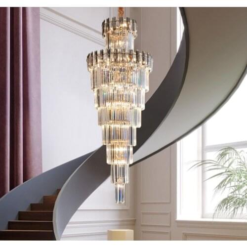 Nordic Golden Frame K9 Crystal Pendant Lamp LED Lustre Smokey Hanging Light Home Deco Modern Pendant Lighting Fixture Luminaire