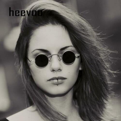 Small Punk Sunglasses Women Retro Trending Wide Bridge Brand Designer Round Sun Glasses Steampunk Vintage Goggles Black Shades