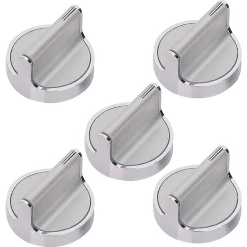 W10594481 5Pcs Stainless Steel Cooker Stove Control Knob for Whirlpool Stove/Range-Replaces WPW10594481, W10594481