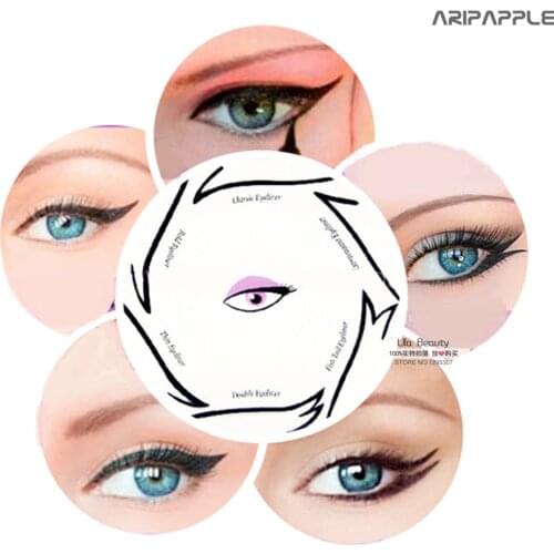 1pack Eye Makeup Stencil Multifunction Eye Stencil 6 Style Template Card Fish Tail Double Wing Eyeshadow Stencils