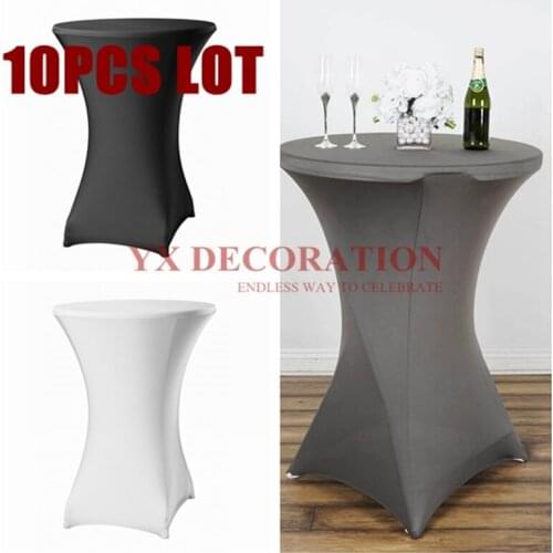 10PCS Sale Stretch Round Tablecloth Cocktail Table Cover Spandex Bar Table Cloth Hotel Wedding Party Table Cover Decor