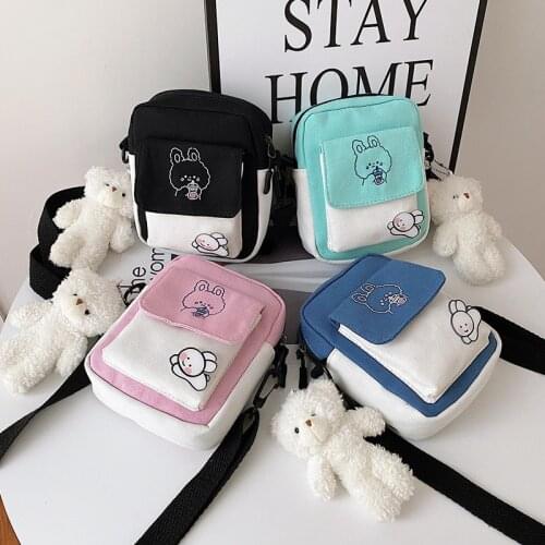2021Sweet Girl Rabbit Milk Tea Student Shoulder Bag Canvas Bag Packet Women Bags Satchel Handbags Women Bags Cartoon Bags Purses