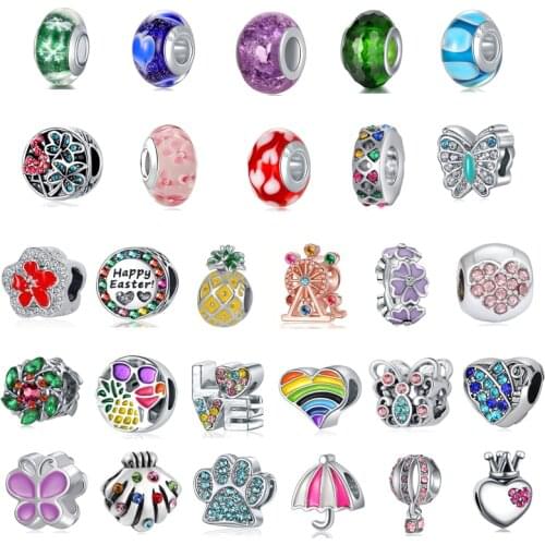 2021 new Pandora sweet style beaded accessories colorful beads girl heart jewelry suitable for ladies jewelry gifts