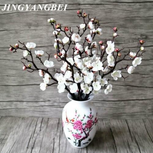3pcs Artificial Flowers Cherry Blossom Bridal Decor Flowers Bouquet Silk Fake Flowers Decoration Wedding Decorative DIY