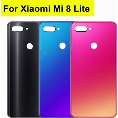 6.21" For Xiaomi Mi 8 Lite Back Battery Cover Tempered Glass Rear Door Housing Cover for Xioami Mi8 mi 8 Lite Battery Cover