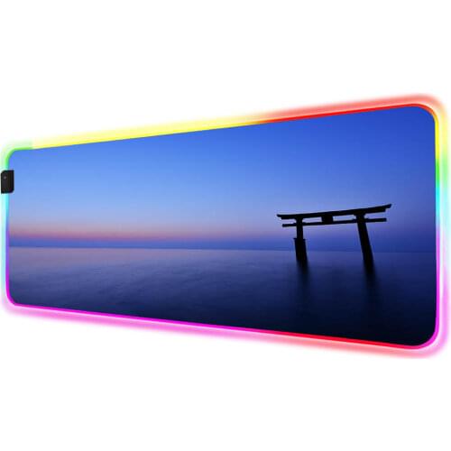 Mairuige Fantasy Landscape Scenery Large Mouse Pad RGB Player Lock Edge Mouse Keyboard Pad LED Large Desk Gaming Mouse Pad XXL