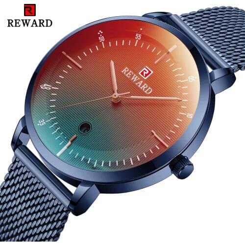 REWARD 2021 New Mens Watches Top Brand Luxury Ultra Thin Quartz Watch Men Casual Clock Fashion Sport Waterproof Wristwatches
