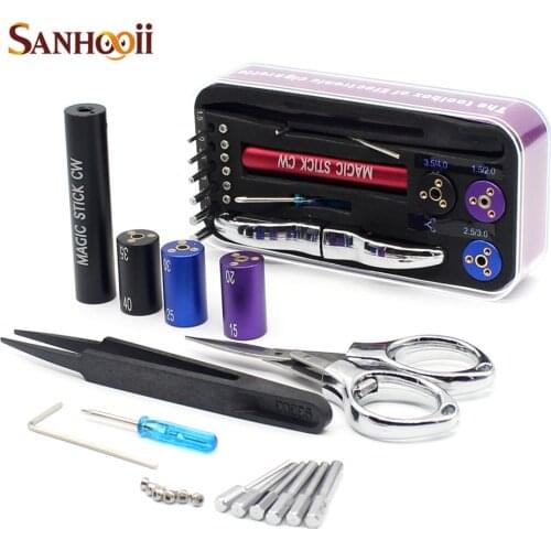 CW Coiling Kit 6 Size Coiler Heating Wire Wick Tool Set For RDA RBA Atomizer E-cigarette Gadgets ZM56