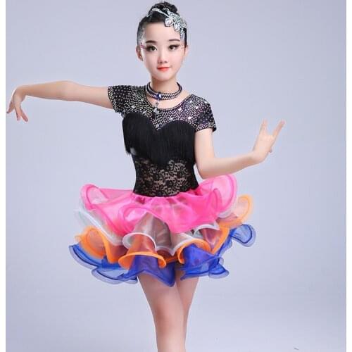 Child kid skirt Children Professional Latin Dance Dress Girls Ballroom Competition Dresses Modern Waltz tango Cha Cha Costumes
