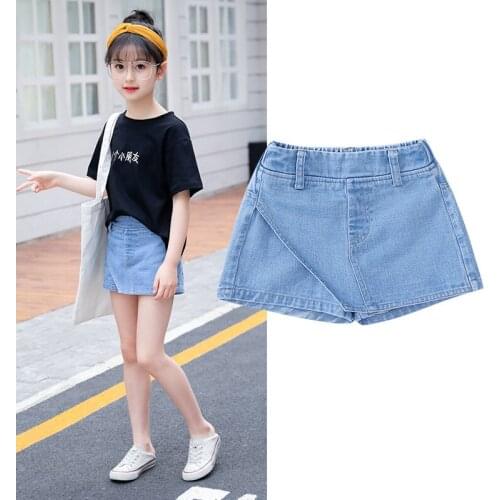 Girls' Denim Shorts 2020 Summer Childrens Korean Female Skirt Pants Skirts CHD20174