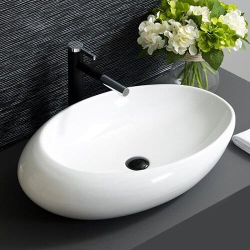 European Luxury High-grade Ceramic Table oval Basin Wash Basin Household Toilet Basin bathroom sinks white