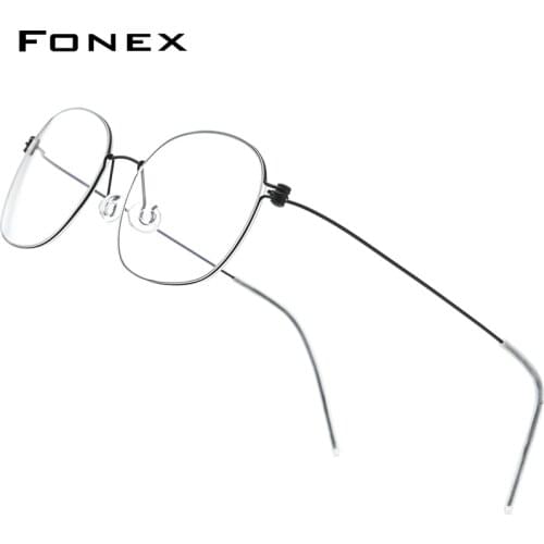 FONEX B Titanium Glasses Men Prescription Eyeglasses Korean Denmark Women 2021 New Myopia Optical Frames Screwless Eyewear F7513