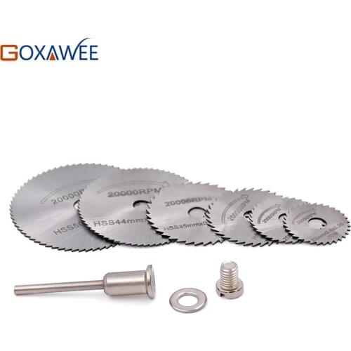 GOXAWEE Dremel Accessories HSS Circular Saw blades Set for Wood Cutting Disc Rotary Tools 6pcs For Dremel Power Tools