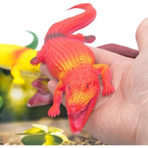 Simulation soft crocodile model scary chameleon simulation reptile toy soft color crocodile Colorful simulation lizard toys