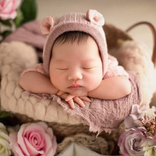 Newborn Photography Props Outfits 2Pcs Baby Infants Hat Romper Jumpsuit Set Infants Photo Shooting Costume