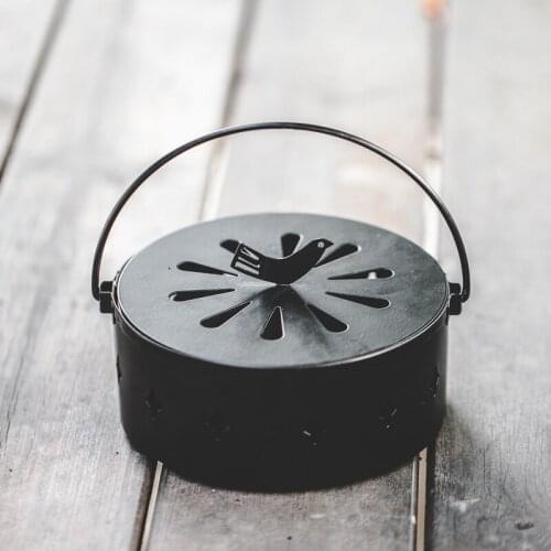Wrought Iron Creative Bird Mosquito Smudge Box Fireproof Mosquito Coil Indoor Incense Incense Burner Mosquito Coil Tray with Lid
