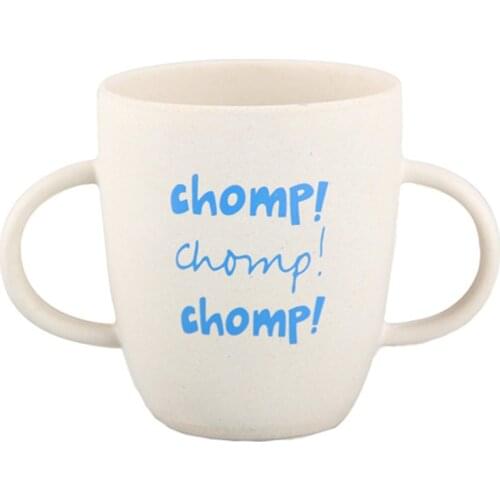 230mL Kawaii Cartoon Animals Bamboo Fiber Mugs Cup with Double Handgrip for Kids Baby Children