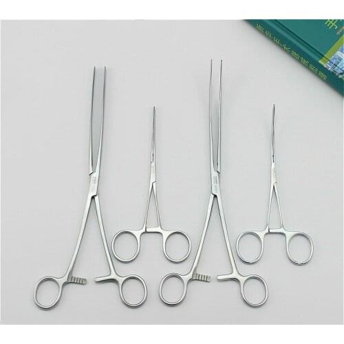 Stainless steel medical intestinal forceps 16cm 25cm straight elbow oblique teeth dog ear cutting surgical tools