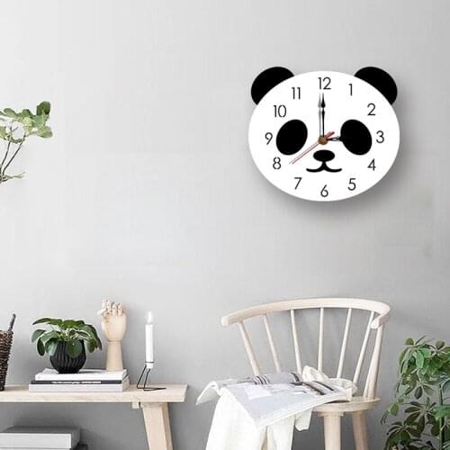 Lovely Panda Clocks Wall Stickers For Kids Rooms Wall Clocks Home Decoration Clock Stickers