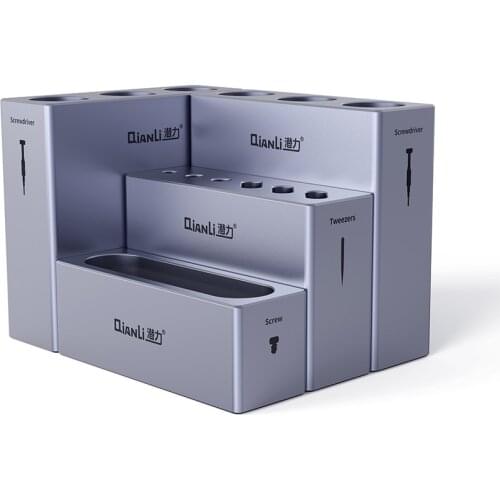 Qianli iCube Multi-Function Aluminum Alloy Modular Storage Box Mobile Service Container Screwdriver/Tweezer Repair Tool Deposit
