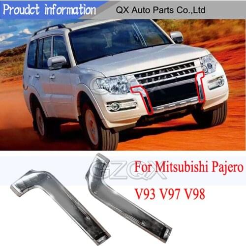 CAPQX Front Bumper Chrome Cover For Mitsubishi Pajero V93 V97 V98 Bumper Cover Strip Front Bumper Cover Chrome Strip
