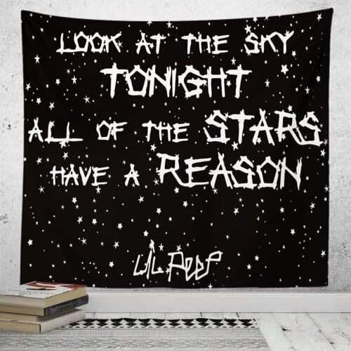 Night Sky Lil Peep Art Wall Tapestry Psychedelic Carpet Boho Room Decor Wall Hanging Tapestry Hippie Astrology Bedroom Decoratio