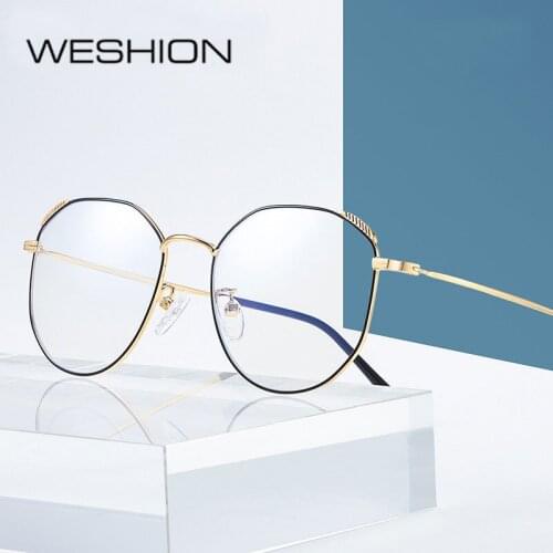 Anti Blue Light Glasses Women Men Protective Frame Alloy Eyeglasses Transparent AntI Reflective Optical Gaming Glasses UV400