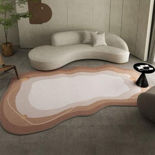 Orange Japanese Style Carpet Living Room Irregular Parlor Rug Shaggy Soft Kid Room Mat Modern Bedroom Rug Carpet for Study Decor