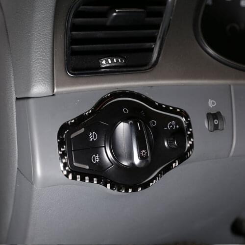 For Audi A4L / A5 2009-2016 Real Carbon Fiber Car Inner Headlight Switch Panel Decorative Frame Accessories Sticker