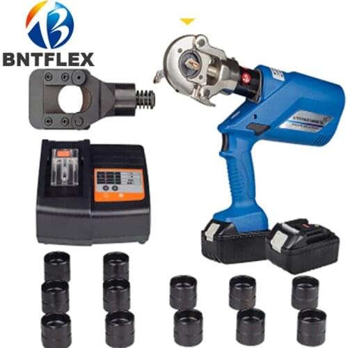 Rechargeable Hydraulic Plier Electric Crimping Tool Battery Powered Wire Crimper with 16-300mm2 Crimping Range and 45mm cutting