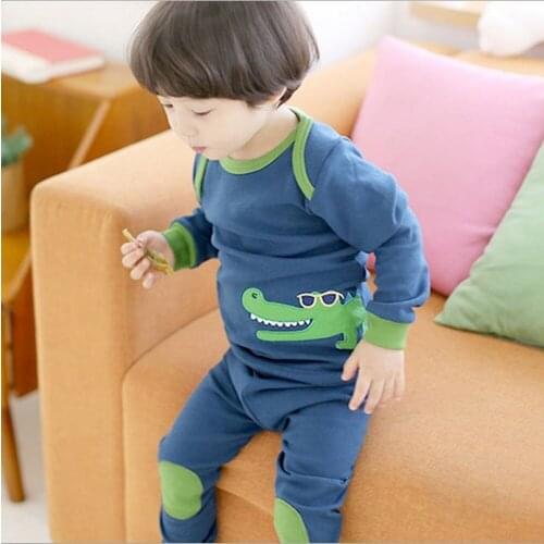 Baby Boy Girl Sleepwear Casual Girls Pajamas Sets Spring Fall Long Sleeved T-shirt+Pants 2Pcs Kids Suits Animal baby nightwear