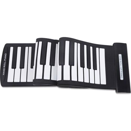 Portable 61 Keys Flexible Roll-Up Piano USB MIDI Electronic Keyboard Hand Roll Piano Sustain Damper Pedal Page Turner Pedal NEW
