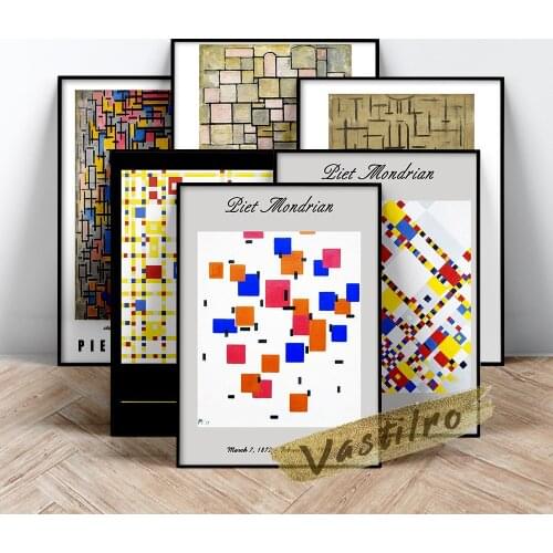 Piet Mondrian Poster, Victory Boogie Woogie Art Prints, Composition In Colour A Jigsaw Puzzle Painting, Retro Mondrian Wall Art