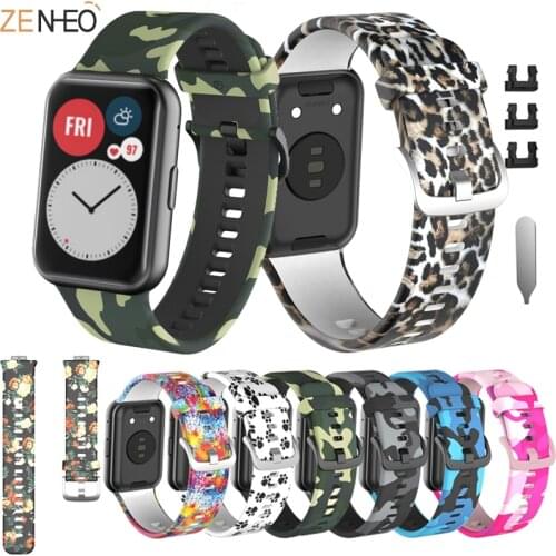 Newest For Huawei Watch Fit Silicone printing Replacement Strap Wristband Watch Band For Huawei Fit Sport Wrist strap bracelet