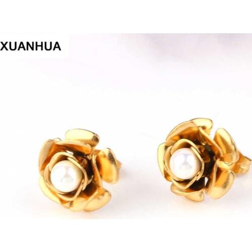 XUANHUA Stainless Steel Pearl Earrings Fashion Jewelry Stud Earrings For Women Accessories Brincos Jewellery Earrings 2019