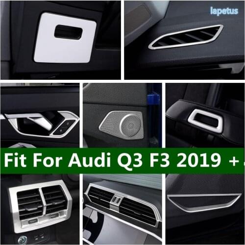 Glass Lift Button / Pillar A & Door Loudspeaker / Air Vent / Handle Bowl Cover Trim Silver Fit For Audi Q3 F3 2019 2020 2021