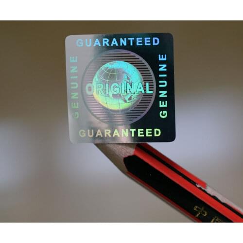 VOID silver Genuine Guaranteed and Original Global Hologram sticker in 20x20mm in square