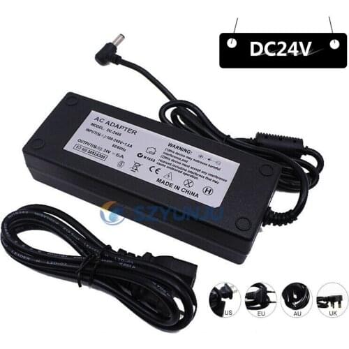 LED power supply adapter Transformer AC 100-240V to DC24V 6A EU/US AU/UK Plug For 5050 5630 2835 LED strip light