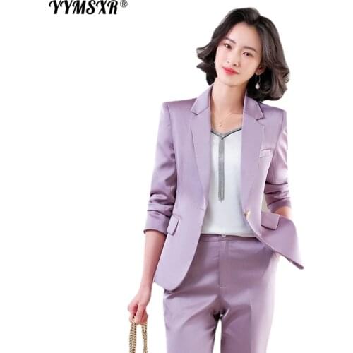 Temperament Womens Professional Suit 2-piece Set for Fall/winter 2021 New High-quality Ladies Jacket Slim High-waist Pants