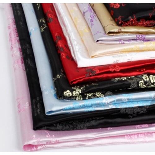 Wide 90cm Chinese Han Costume Dress Robes Qipao Clothes Kimono Satin Plum Blossom Damask Fabrics