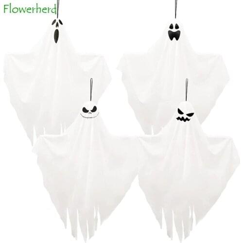 Halloween Hanging Ghosts Decor White Ghost Decoration for Indoor Outdoor Garden Halloween Party Decoration Hanging Decoration