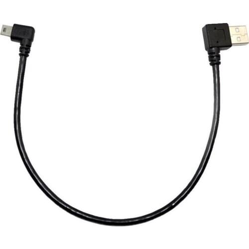 USB A male right angle to Mini 5 pin left angle adapter