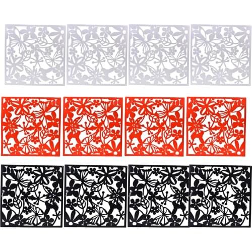 12pcs 3-colored Flower Hanging Screen Room Divider Wall Sticker Art Decor