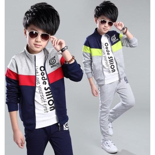 2021 Baby Boy Autumn Clothes Set For Toddler Kids Clothing Letter Print Long Sleeve Coat + Long Pants Boy Suit 4 6 8 10 12 Years