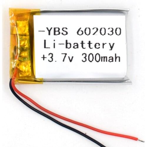 5PCS 3.7V 300 mAh Li-Polymer Rechargeable Battery 602030 Li Po ion for GPS Bluetooth MP3 MP4 MP5 Watch 062030